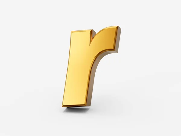白い隔離された背景に黄金のアルファベット文字Rの3Dレンダリング — ストック写真
