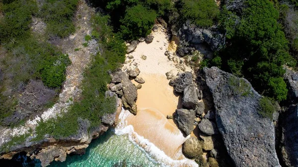 Uma Vista Aérea Bela Praia Curaçao Durante Verão — Fotografia de Stock