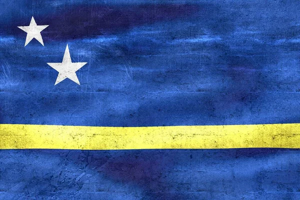 Curaçao Flagge Realistisch Schwingend Stoff Flagge Hintergrund — Stockfoto