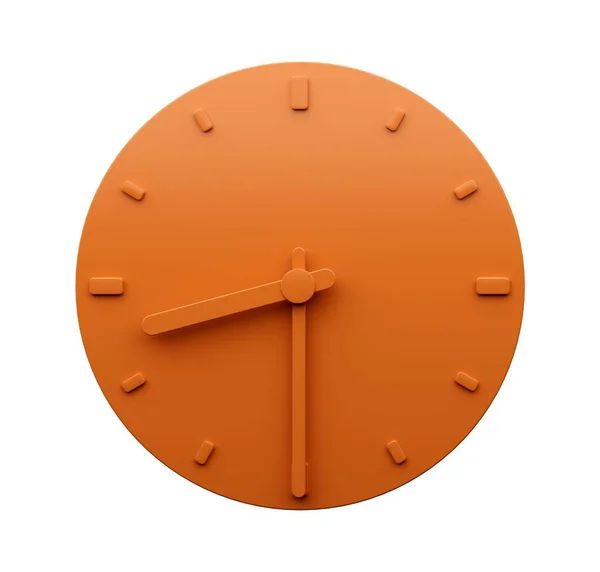 白色背景上橙色墙时钟的三维图像 显示八点半 — 图库照片