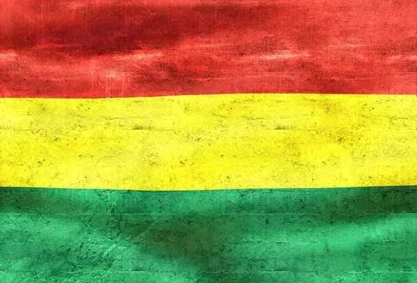 Bolivianische Flagge Realistisch Schwenkende Stofffahne — Stockfoto