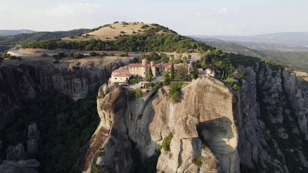 Widok Lotu Ptaka Klasztoru Świętego Stefana Meteorze — Zdjęcie stockowe