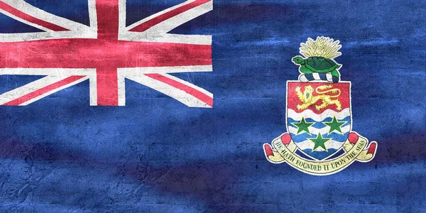 开曼群岛国旗 现实的挥动织物旗 — 图库照片