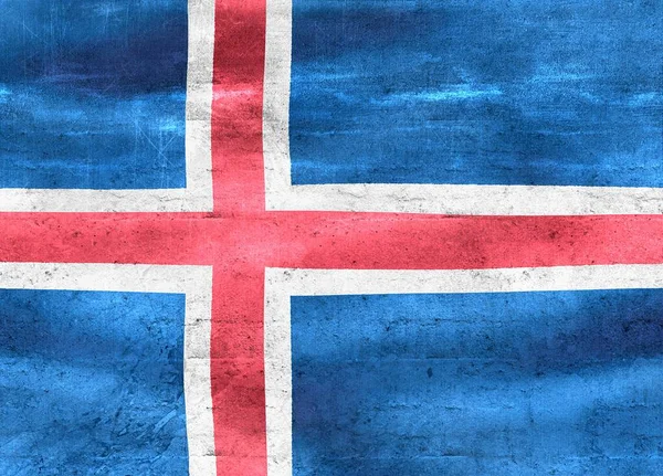Bandera Islandia Bandera Tela Ondeante Realista —  Fotos de Stock