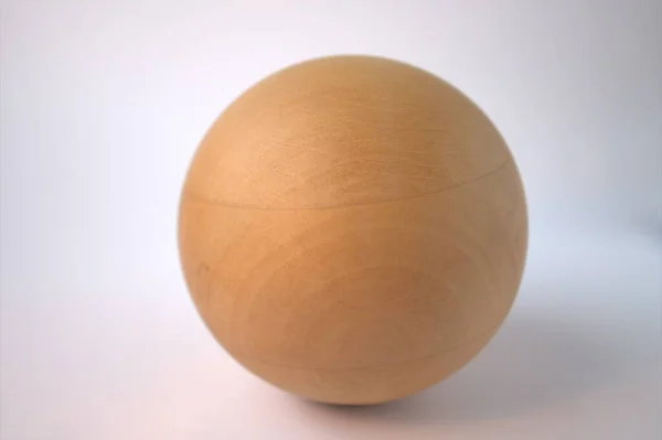 Wooden Sphere Wihte Background — Stock Photo, Image