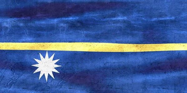 Nauru Bayrağı Gerçekçi Kumaş Bayrağı — Stok fotoğraf