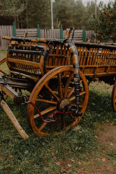 Old Wooden Wagon Used Garden Decoration — Stock Photo, Image