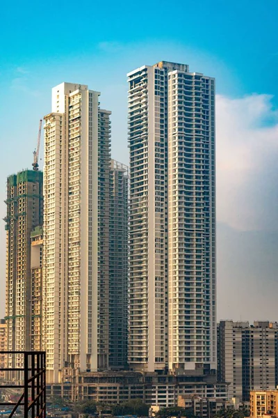 Mumbai Hindistan Daki Modern Şehir Binalarının Dikey Hava Görüntüsü — Stok fotoğraf