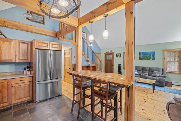 Eine Rustikale Design Küche Und Essbereich Einem Eleganten Haus — Stockfoto