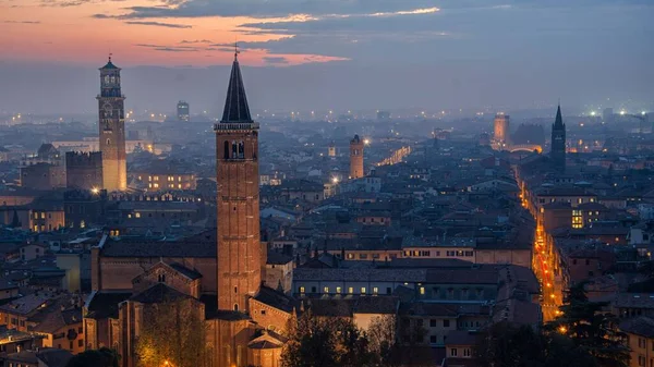 Вигляд Повітря Чудове Місто Верона Півночі Італії — стокове фото