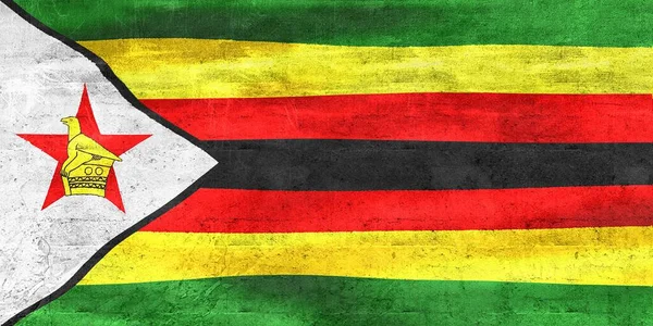 Ilustração Uma Bandeira Zimbábue Bandeira Tecido Ondulante Realista — Fotografia de Stock