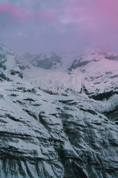 Маттергорн Однією Найбільш Знакових Вершин Альпах Зйомки Були Зроблені Холодний — стокове фото