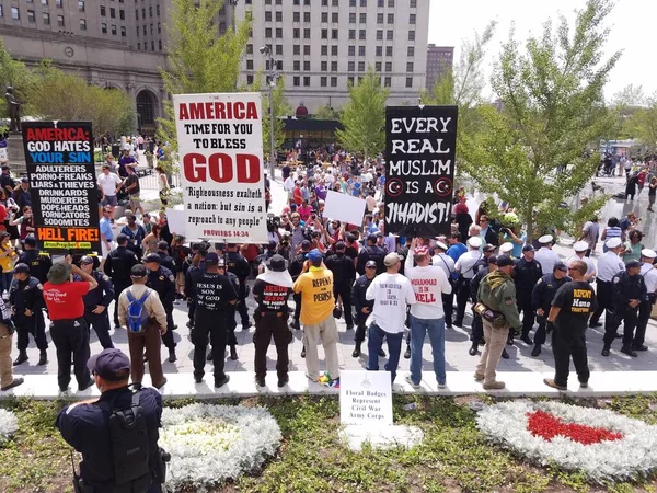 Una Protesta Cleveland Durante Convention Nazionale Repubblicana — Foto Stock