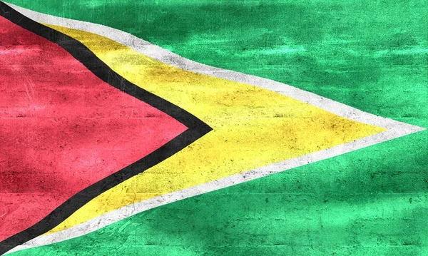 Guyana Vlajka Realistické Vlnění Textilie Vlajka — Stock fotografie