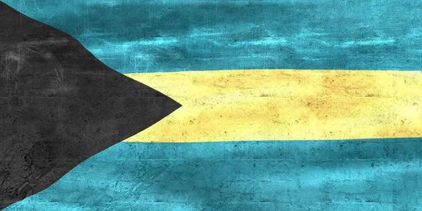 Bahamalar Bayrağı Gerçekçi Kumaş Bayrağı Sallıyor — Stok fotoğraf