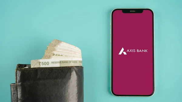 Axis Bank Mobile Phone Screen Isolated Background — Stock Photo, Image