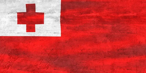 Illustration Tonga Flag Realistic Waving Fabric Flag — Stock Photo, Image