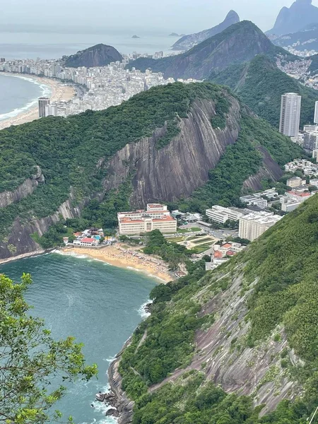 Brezilya Nın Rio Janeiro Kentindeki Deniz Kenarındaki Modern Binaların Hava — Stok fotoğraf