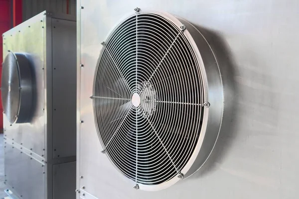 Gros Plan Détails Sur Ventilateur Refroidissement Industriel — Photo