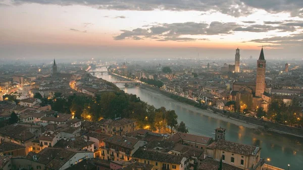 Eine Luftaufnahme Der Schönen Stadt Verona Norditalien — Stockfoto