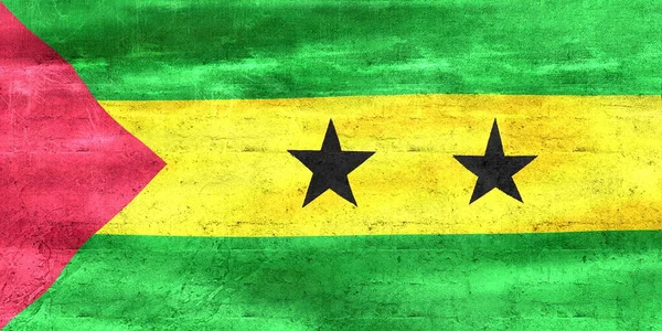 Ilustración Una Bandera Santo Tomé Príncipe Bandera Tela Ondeante Realista —  Fotos de Stock