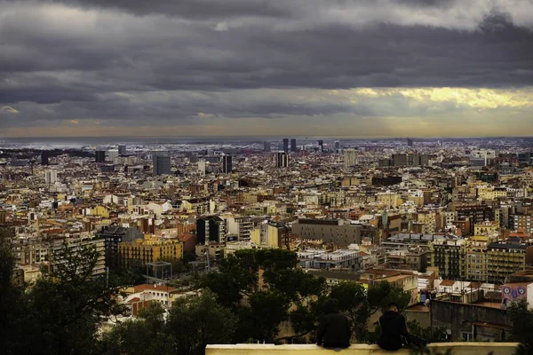 Flygfoto Över Moderna Byggnader Barcelona Spanien — Stockfoto
