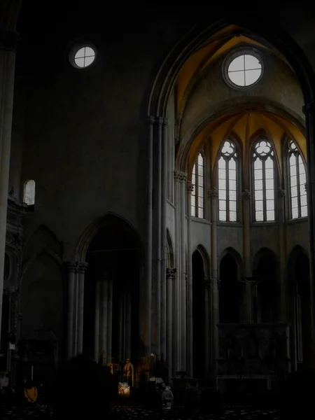 Colpo Verticale Dell Interno Della Basilica San Lorenzo Maggiore Napoli — Foto Stock