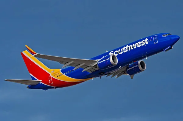Southwest 737 Max8 N8794Q Departing Phoenix Sky Harbor Usa — Stock Photo, Image