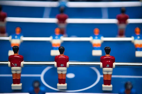 Close Shot Table Soccer Game Figures — Stock Photo, Image