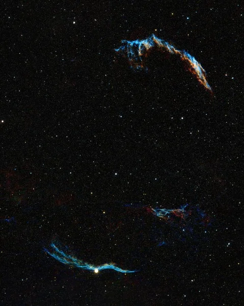 Beautiful Scene Veil Nebula Stars Space Black Sky — Stock Photo, Image