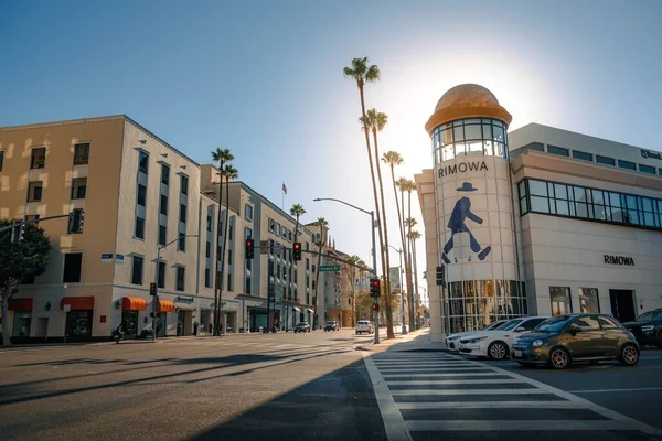 Gli Edifici Beverly Hills Con Cielo Blu Sullo Sfondo Los — Foto Stock
