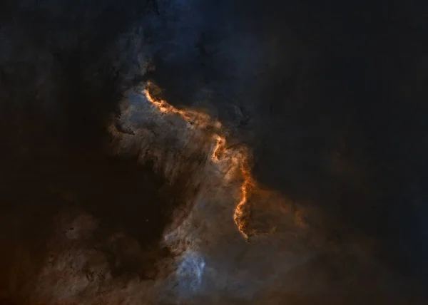 无星的天鹅座星云 天文壁纸的壮观景象 — 图库照片