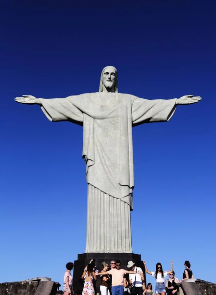 Figura Chrystusa Odkupiciela Rio Janeiro Brazylii — Zdjęcie stockowe