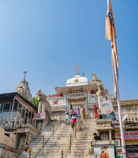 Een Verticaal Shot Van Een Historisch Prachtig Paleis Udaipur Rajasthan — Stockfoto