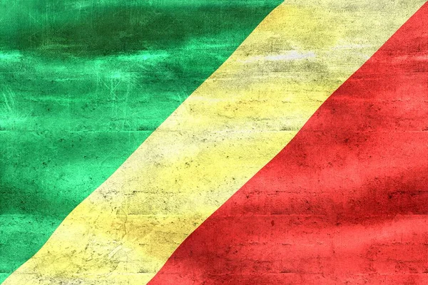 Σημαία Δημοκρατίας Του Κονγκό Ρεαλιστική Κυματιστή Υφασμάτινη Σημαία — Φωτογραφία Αρχείου