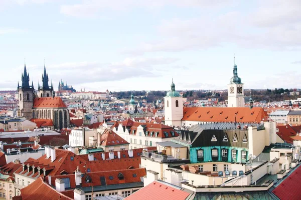Bela Paisagem Urbana Praga Com Arquitetura Tradicional República Checa — Fotografia de Stock