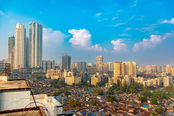Zdjęcie Lotnicze Drona Krajobrazu Miasta Mumbaju Indie — Zdjęcie stockowe