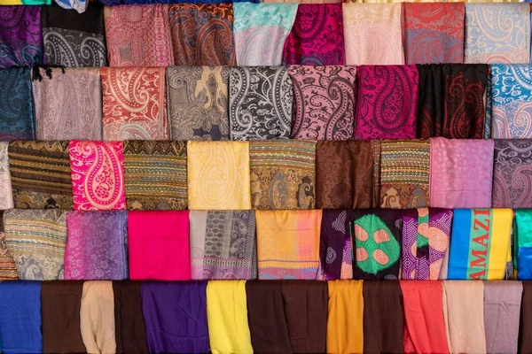 Tejidos Coloridos Mercado Marruecos — Foto de Stock