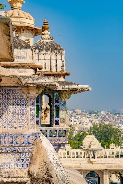 Vue Verticale Magnifique Palais Historique Udaipur Rajasthan Inde — Photo