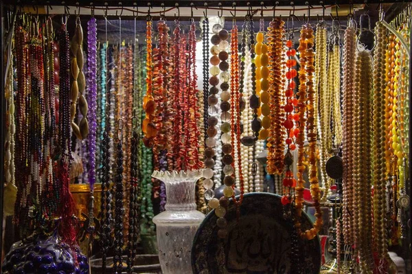 Closeup Colorful Necklaces Display — Stock Photo, Image