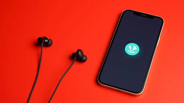 Jiosaavn Aplicativo Música Smartphone Aplicativo Para Música Rádio Streaming Podcast — Fotografia de Stock