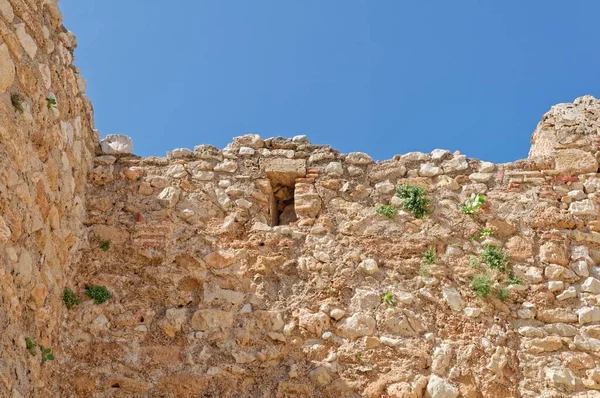 Alte Burgmauer Vor Blauem Himmel Spanien Provinz Valencia Stadt Denia — Stockfoto
