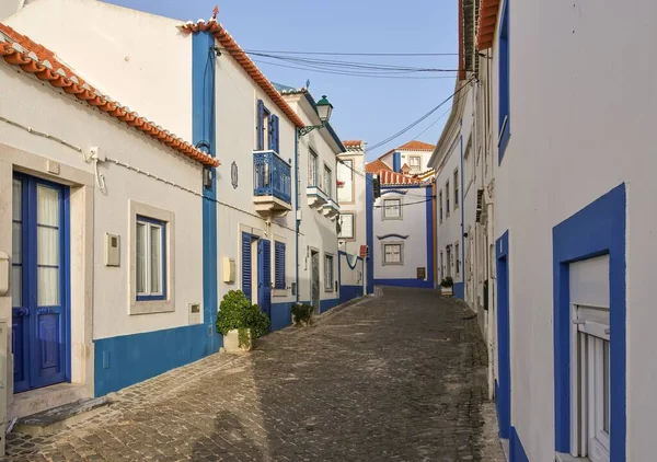 Typische Huizen Straten Van Het Dorp Ericeira Portugal — Stockfoto