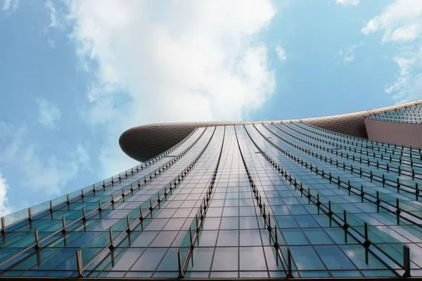 Alacsony Látószögű Kilátás Üveg Épület Szingapúrban — Stock Fotó