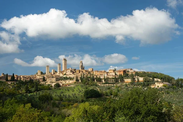 Een Prachtig Shot Van San Gimignano Een Italiaans Heuvelstadje Toscane — Stockfoto
