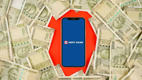 Hdfc Bank Mobile Phone Screen Also Known Housing Development Finance — Stock Photo, Image