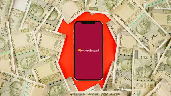 Punjab National Bank Pnb Sullo Schermo Del Telefono Cellulare Sfondo — Foto Stock