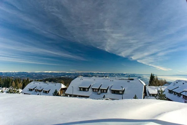 Красивий Вид Зимовий Пейзаж — стокове фото
