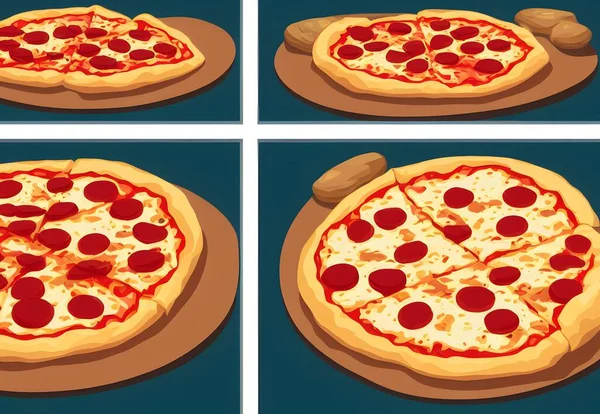 Ilustración Pizza Estilo Retro Ilustración Gráfica —  Fotos de Stock