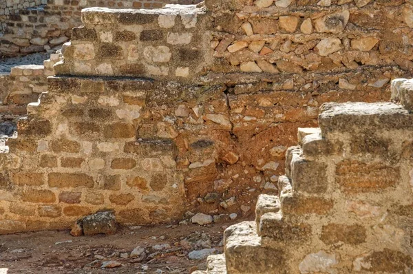 Spanya Taş Duvar Dokusu Valensiya Nın Provinze Denia Şehri Şatonun — Stok fotoğraf